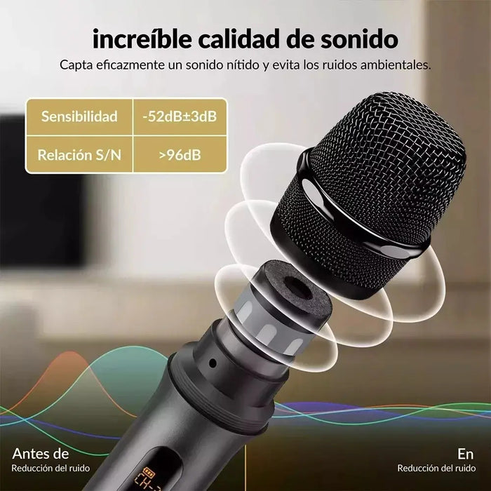 MICRÓFONO INALÁMBRICO DE MANO, NEGRO GRADO A