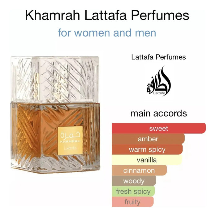 PERFUME LATTAFA KHAMRAH EDP 100ML UNISEX SPRAY GRADO B