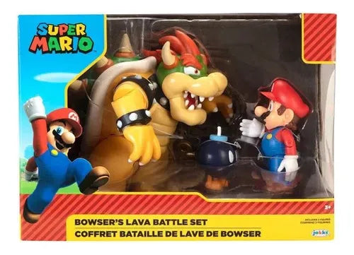 FIGURAS SUPER MARIO BROS VS BOWSER LAVA BATTLE SET GRADO B