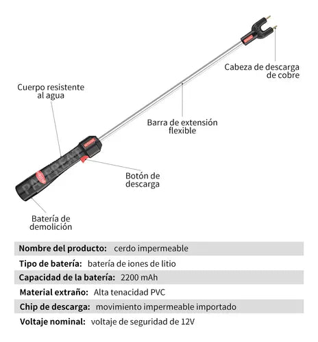 SIVROCK CHICHARRA ARREADORA GANADERA DE 85CM CON 2 BATERIAS GRADO B