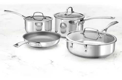 Batería De Cocina 95-11es Acero 11 Piezas Color Plateado Cuisinart GRADO A