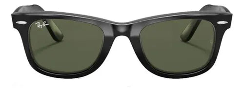arm. solar ray-ban wayfarer 0rb2140 protección uv 1 color 901 color de la lente verde color de la varilla negro color del armazón negro 6961 Grado A