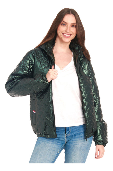 Chamarra Moderna Unisex Colección Invierno Thats Hot 2 VERDE METALICO