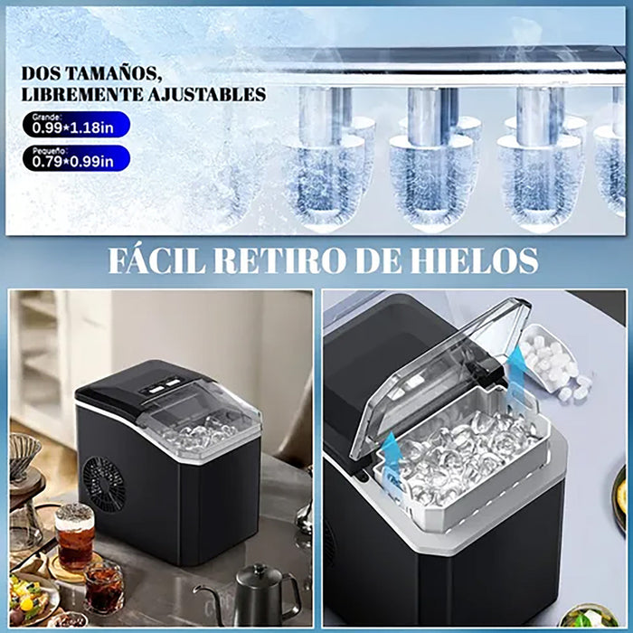Maquina Para Hielo 1.3l,maquinas De Hielo Portátil 12kg/día GRADO B