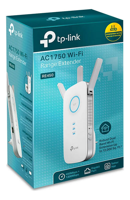 TP-LINK REPETIDOR EXTENSOR WIFI DOBLE BANDA AC1750, RE450 GRADO A