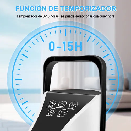 Ventilador De Torre Piso Portátil Con Control Remoto Oficina