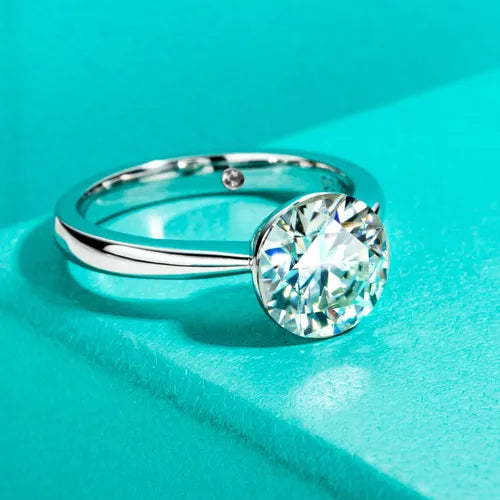 Anillos Compromiso De 0 Garras Moissanita Anuclub 2ct Silver 2