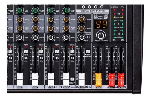 Onax Pro Sr12 Consola Mezcladora De Audio Usb 99 Effects Eq GRADO A