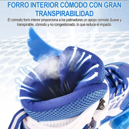 Patines de Cuatro Ruedas Línea Paralelos Ajustables TALLA 39-42  2 EN 1 GRADO B