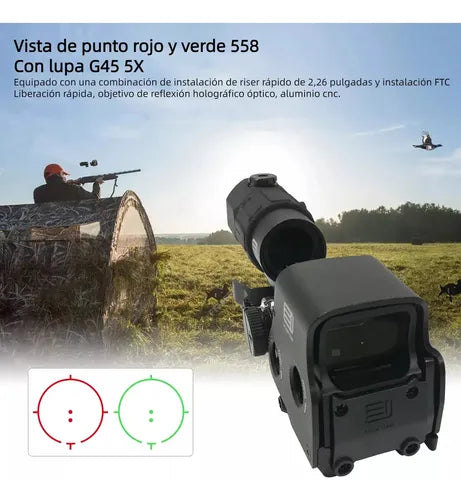 Mira Tactica Holografica Hibrida Eotech 558 Con Lupa G45 5x GRADO B
