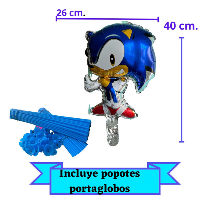12 pzas. globos sonic fiestas cumpleaños decoración 40 cm.