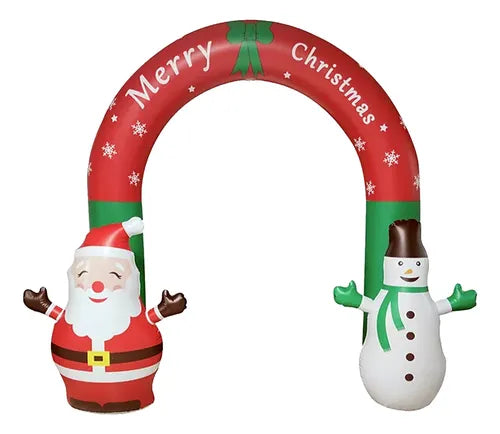 Arco Inflable Navideño Entrada Santa Muñeco Nieve Pvc 240cm