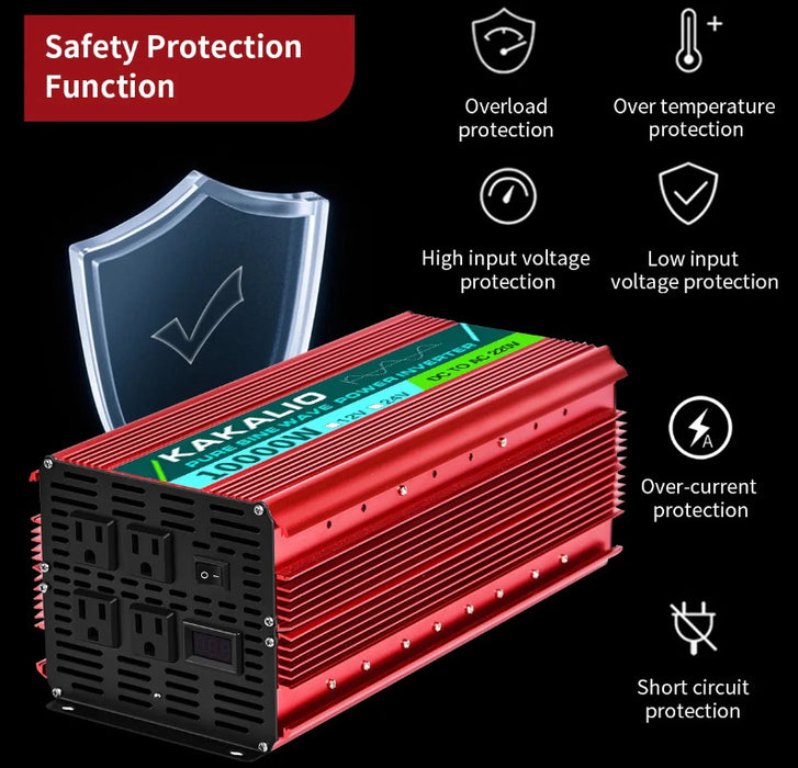 INVERSOR DE ONDA SINUSOIDAL PURA 12V/110V 10000W PARA COCHES GRADO B