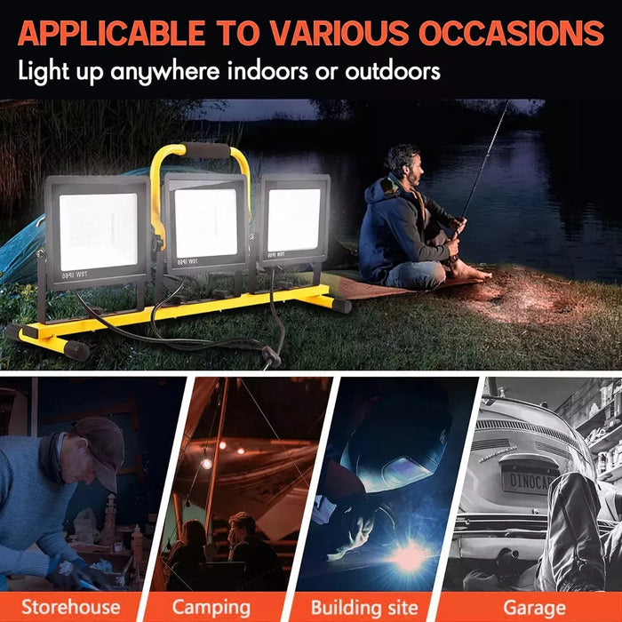 Con 3 Reflectores Led Portátiles Y Altura Ajustable 70w Ip66