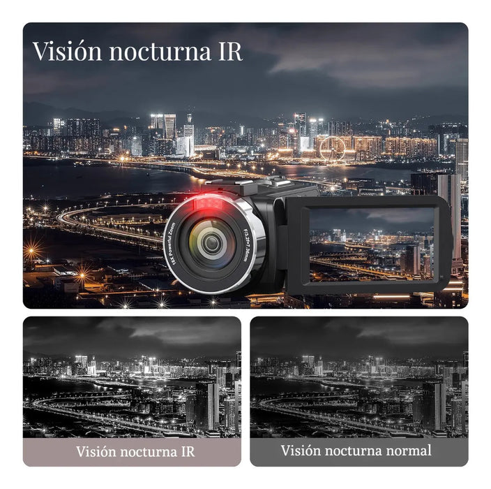 VIDEOCAMARA 4K CAMLEKOR VISIÓN NOCTURNA ZOOM DIGITAL 18X GRADO B