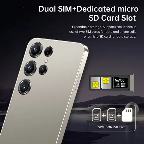 Fuffi-s24 Pro, Smartphone Android, Dorado, 6,8 Pulgadas, 4+128 Gb De Rom, 5000 Mah, 13+24 Mp