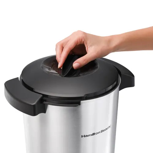 Cafetera Hamilton Beach Gran Capacidad 45 Tazas Color Aluminio Acero Inoxidable GRADO C