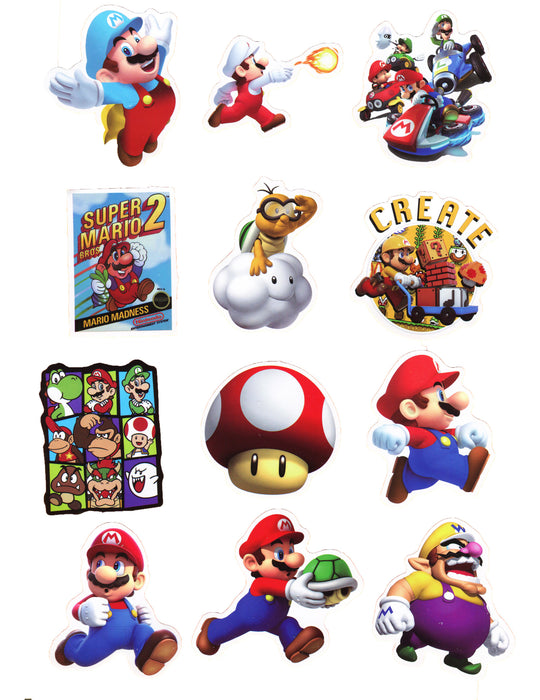 50 calcomanã­as stickers mario bros nintendo contra agua 4160
