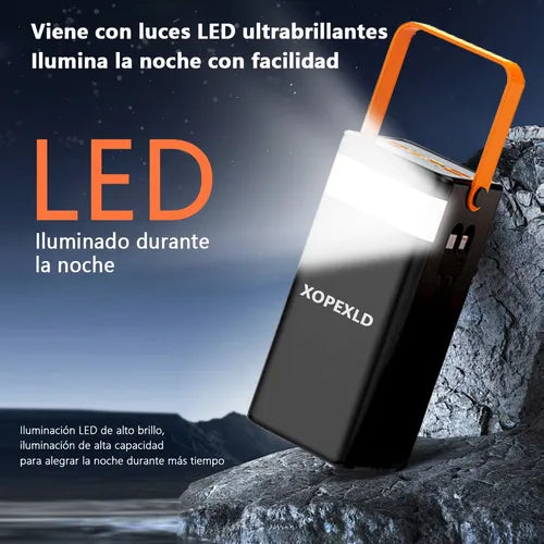 🔋 Power Bank de 70,000 mAh | Carga Ultra Rápida con Luz LED y Cables Integrados GRADO A✨