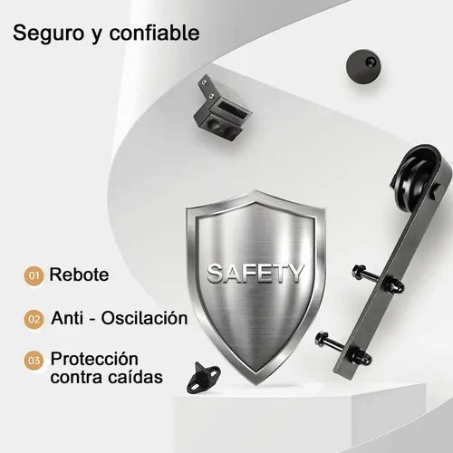 Herraje Riel Para Puertas Dobles Correderas De Granero 2.44m GRADO B