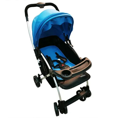 CARREOLA PLEGABLE BEBE PREMIUM DE BASTON PORTA VASO AZUL GRADO B