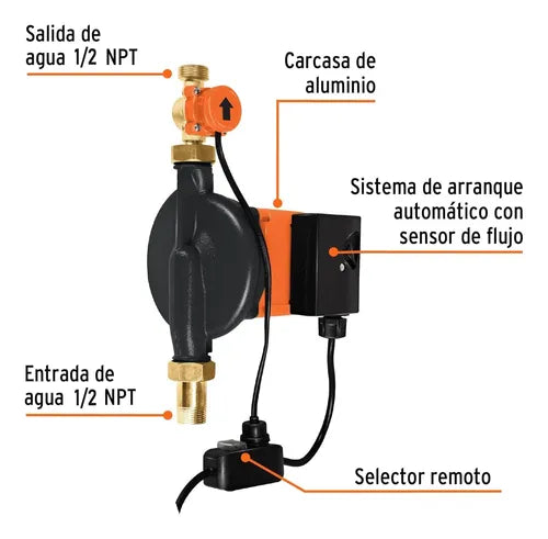 Bomba Presurizadora Compacta De 1/6 Hp 125 W, 25 L/min, 127 V Truper Pre-1/6 GRADO B