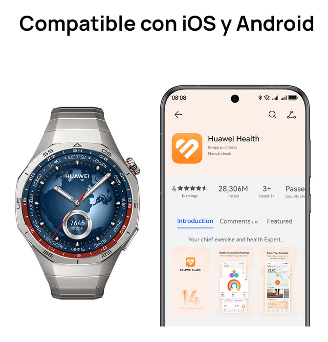 SMARTWATCH HUAWEI WATCH GT 5 PRO 46MM TITANIO TITANIO MESH T TITANIO