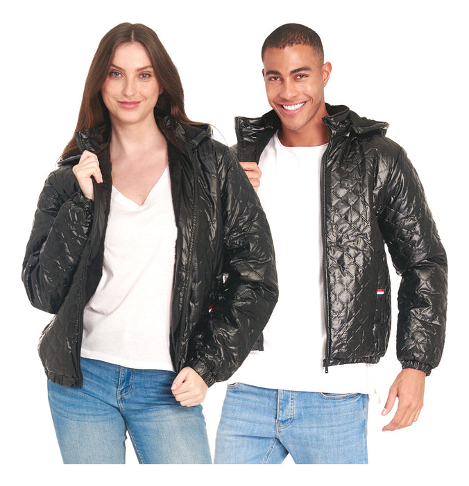 Chamarra Moderna Unisex Colección Invierno Thats Hot 2 NEGRO METALICO