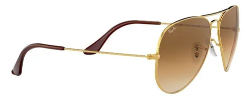 lente solar ray-ban aviator gradien montura de metal unisex color de la lente marrón color del armazón dorado diseño degradada 6879 Grado A