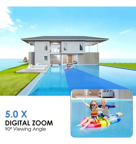 Cámara de Seguridad Exterior WiFi Inalámbrica con Alarma y Foco – SriHome SH045, Visión 360° y 3MP GRADO B