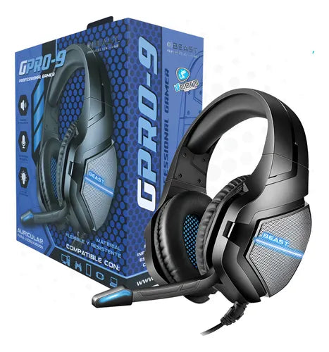 Audífonos Gaming Headset Micrófono Flexible Led Beast Color Negro GRADO A