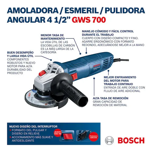 Combo Bosch Rotomartillo Inalámbrico 18v + Esmeriladora Angular 127v GRADO A