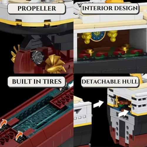 Caja misteriosa de bloques  de construcción (barco pirata) Piezas GRADO A