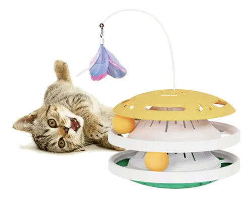 Juguete Para Gatos Interactivo Torre Para Gatos Con 2 Bolas GRADO A