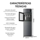 DISPENSADOR DE AGUA VASO OCULTO 3 SALIDAS FRÍA CALIENTE90 CM GRADO B