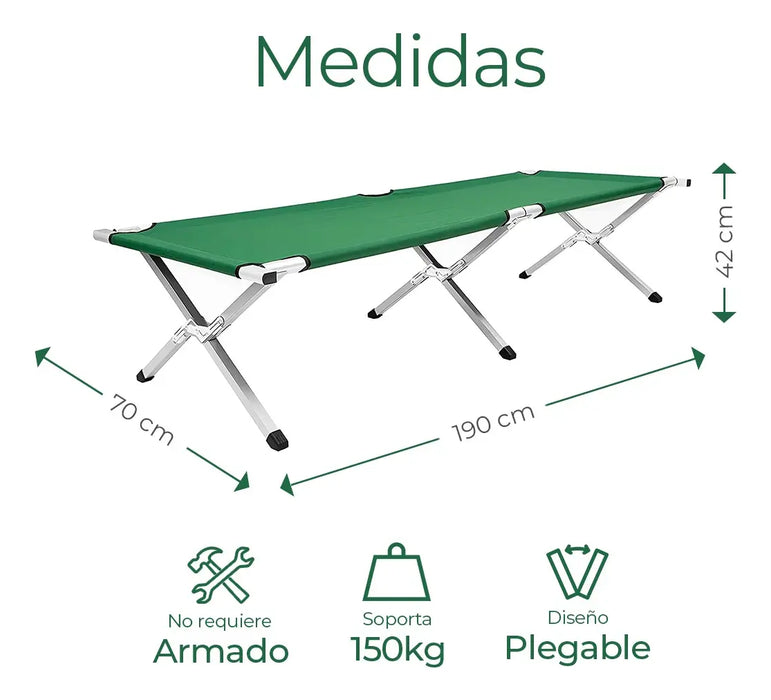 Catre plegable para acampar cama portatil exterior campismo GRADO B