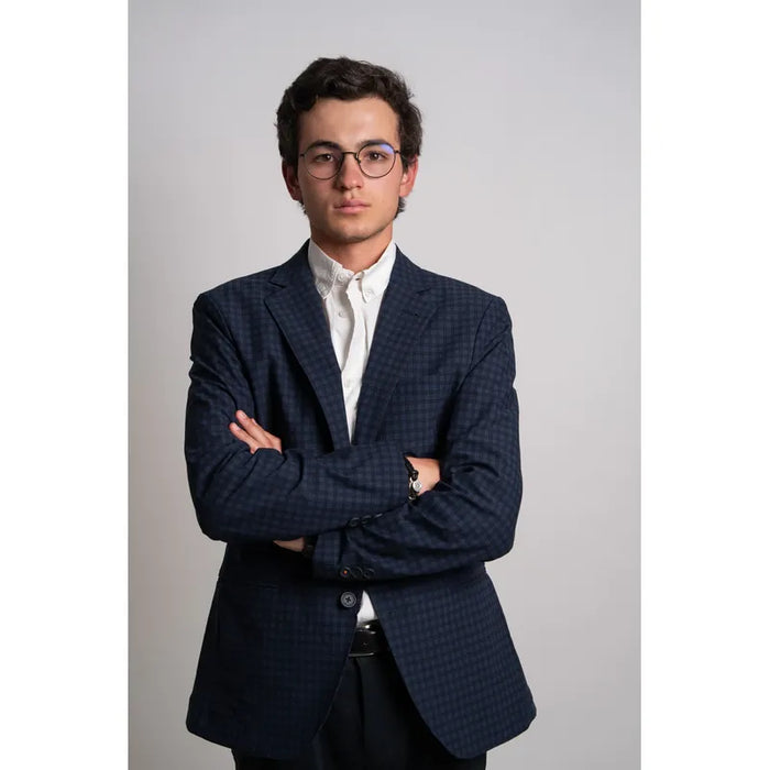 BLAZER MOVITI CÓMODO SEMI FORMAL PARA HOMBRE AZUL MARINO CON CUADROS TALLA 36C GRADO A