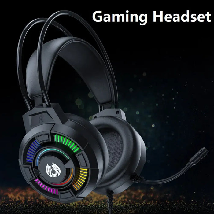 AUDÍFONOS GAMER CON MICRÓFONO LUCES RGB CON CABLE NEGROS 7.1