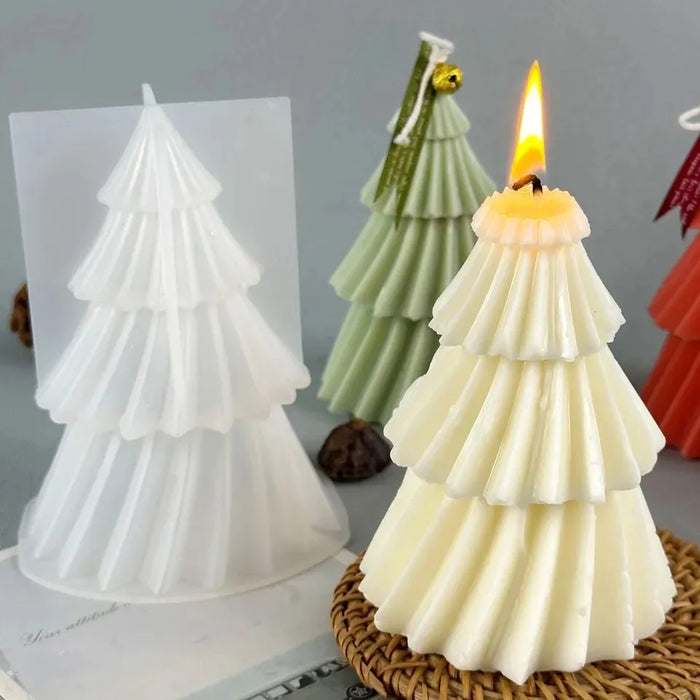 molde silicÃ£Â³n arbol navidad pino vela adorno navideÃ£Â±o regalo 521