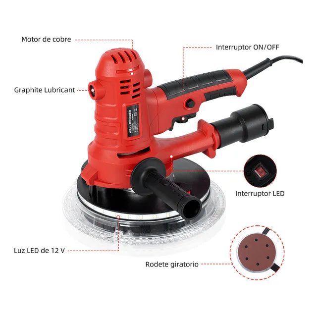 Pulidora Luz Led Orbital Rojo Profesiona Grado A