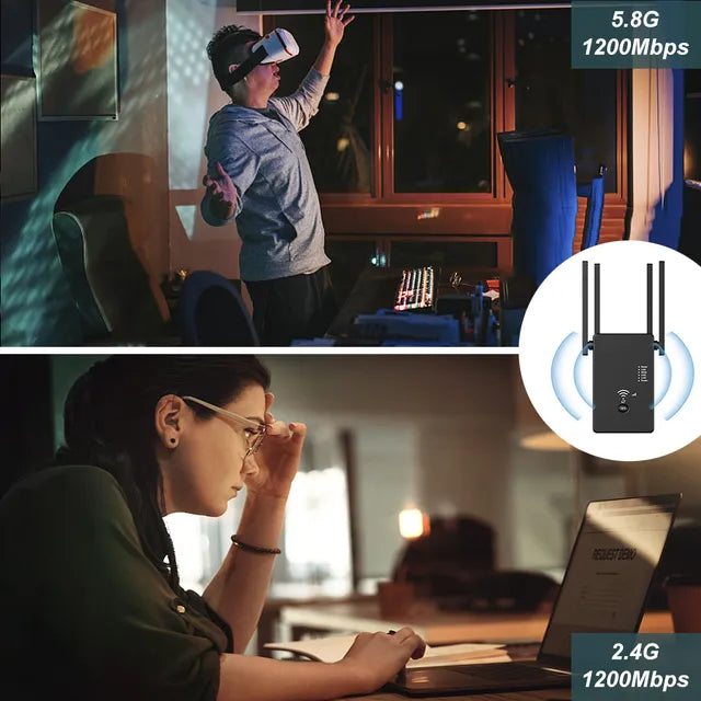 Amplificador Wifi Repetidor 1200 Mbps De 2.4/5.8ghz Wps