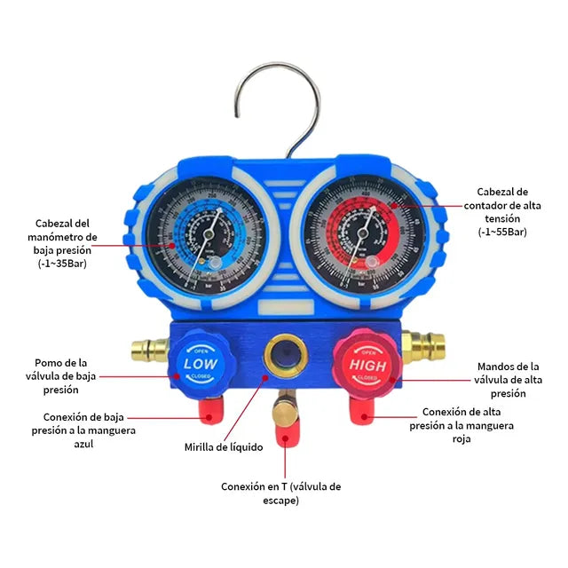 4cfm 1/3hp Bomba De Vaci­o + Manometro R134a/r22/r410a/r404a