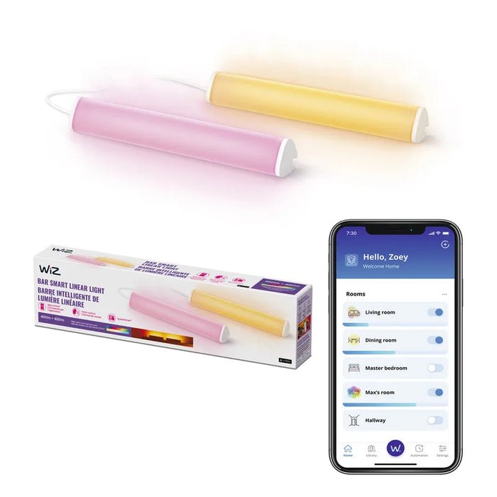 BARRAS INTELIGENTES WIZ CON LUZ MULTICOLOR Y CONTROL WI-FI, PERFECTAS PARA CREAR UNA ILUMINACION DINAMICA Y PERSONALIZADA EN TU HOGAR