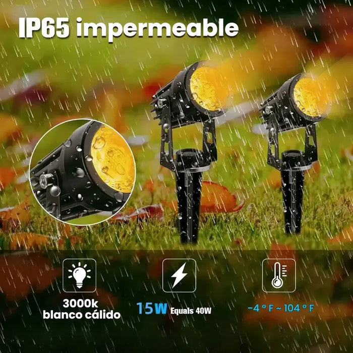 PAQUETE 10 LAMPARAS DIRIGIBLE CON ESTACA EXTERIORES Y JARDIN GRADO A