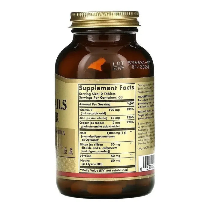 Skin, Nails & Hair, Advanced Msm Formula, 120 Tabs Sin Sabor GRADO B