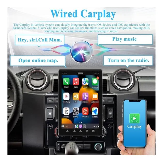 CARPLAY 1DIN CON PANTALLA VERTICAL 9.5''