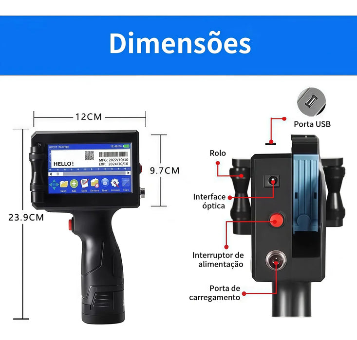 Codificadora Loteadora Inkjet Impresora Manual Generador Qr GRADO B