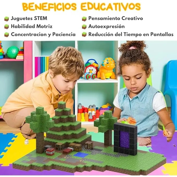 Mi Mundo Juguete Magnético Bloques De Construcción 144 Pcs El Mundo De Los Bloques Magnéticos