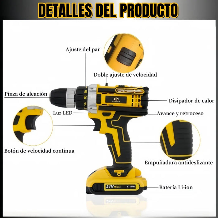 JUEGO DE HERRAMIENTAS PARA TALADRO ELECTRICO 74 PIEZAS GRADO A