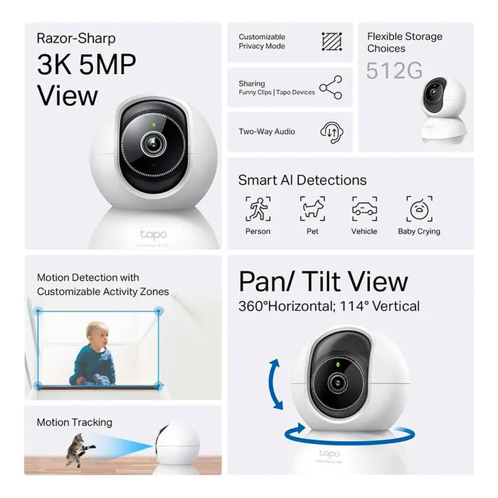 Cámara Ip Tp-link Tapo C230 - 3k 5mp Wifi Visión Nocturna Grado A